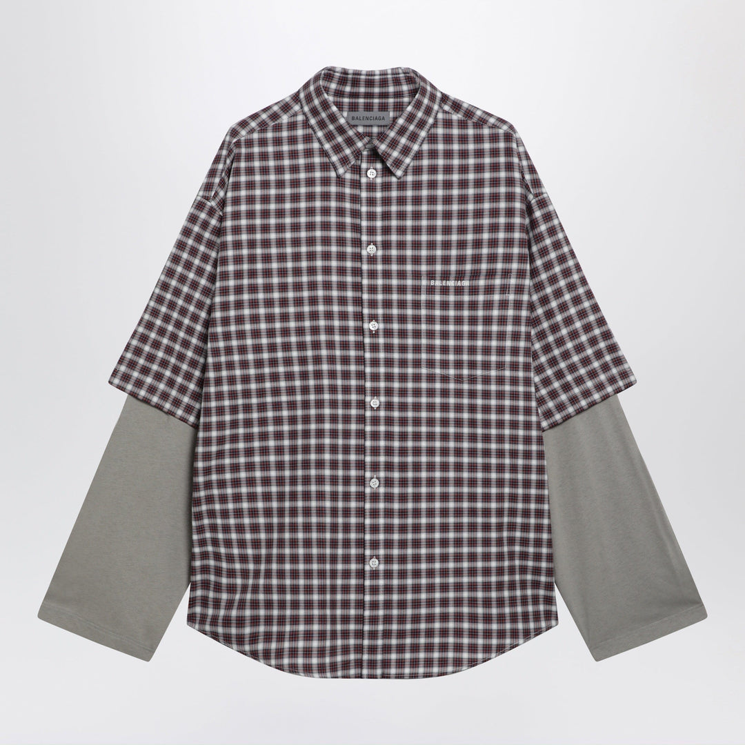 Shirts & Tops Balenciaga - Wrong Sleeve shirt in red/navy check poplin Brand