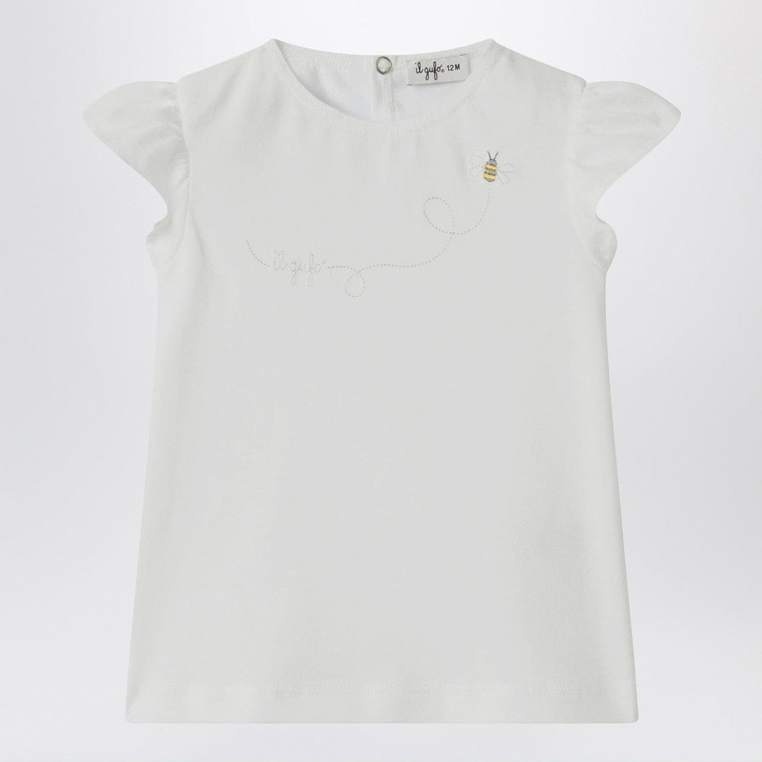 Shirts & Tops Il Gufo - White T-shirt with ruffled sleeves Brand