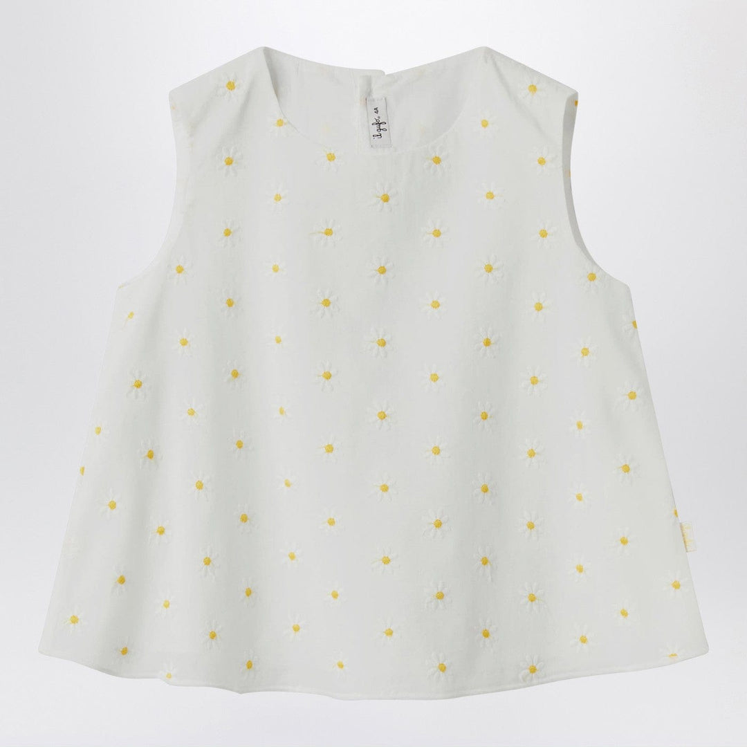 Shirts & Tops 4A Il Gufo - White top with floral embroidery Brand