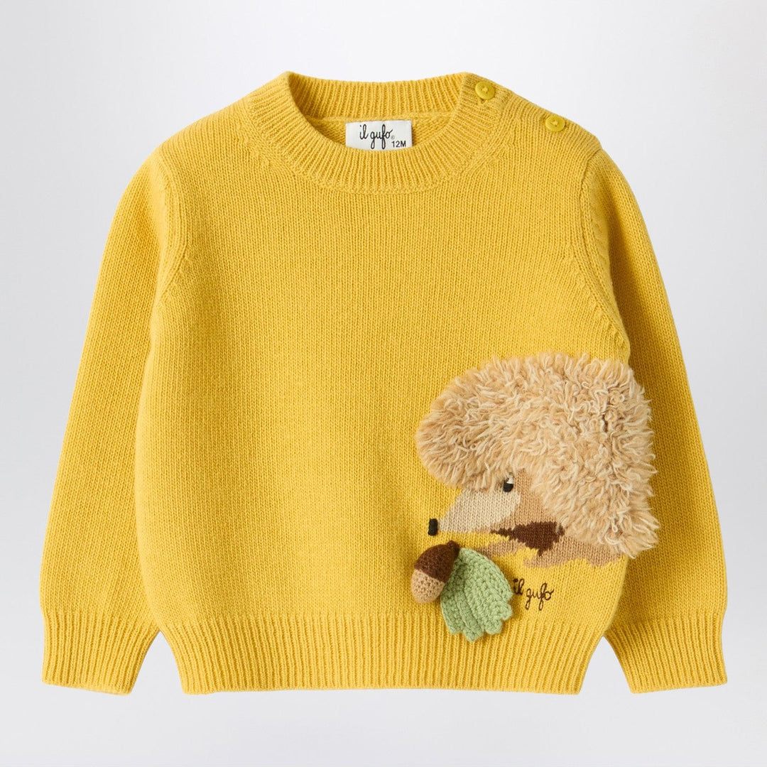 Shirts & Tops 12 Il Gufo - Yellow wool sweater with curly texture Brand