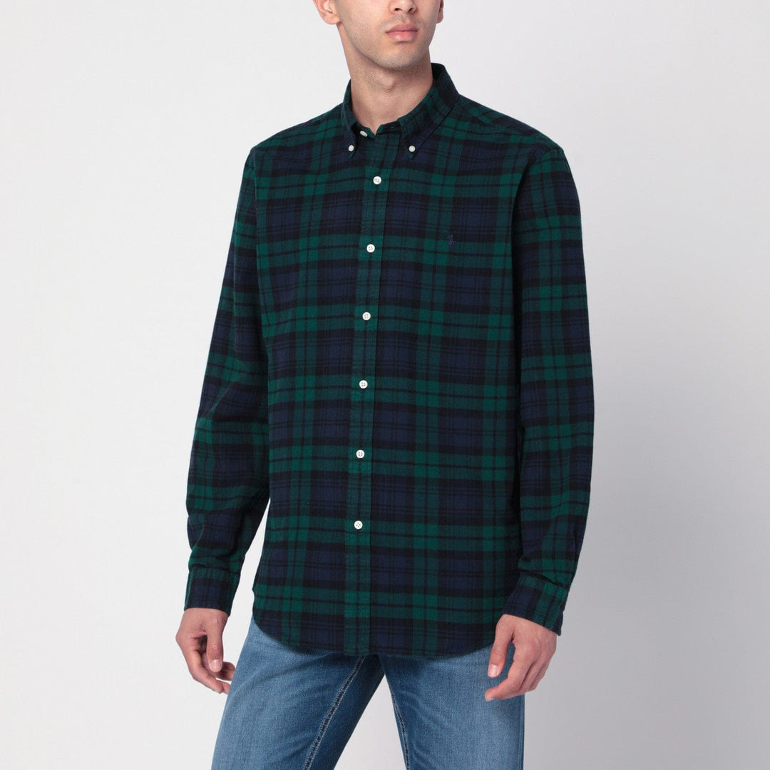 Shirts & Tops S Polo Ralph Lauren - Blue navy/green check pattern shirt Custom-Fit Brand