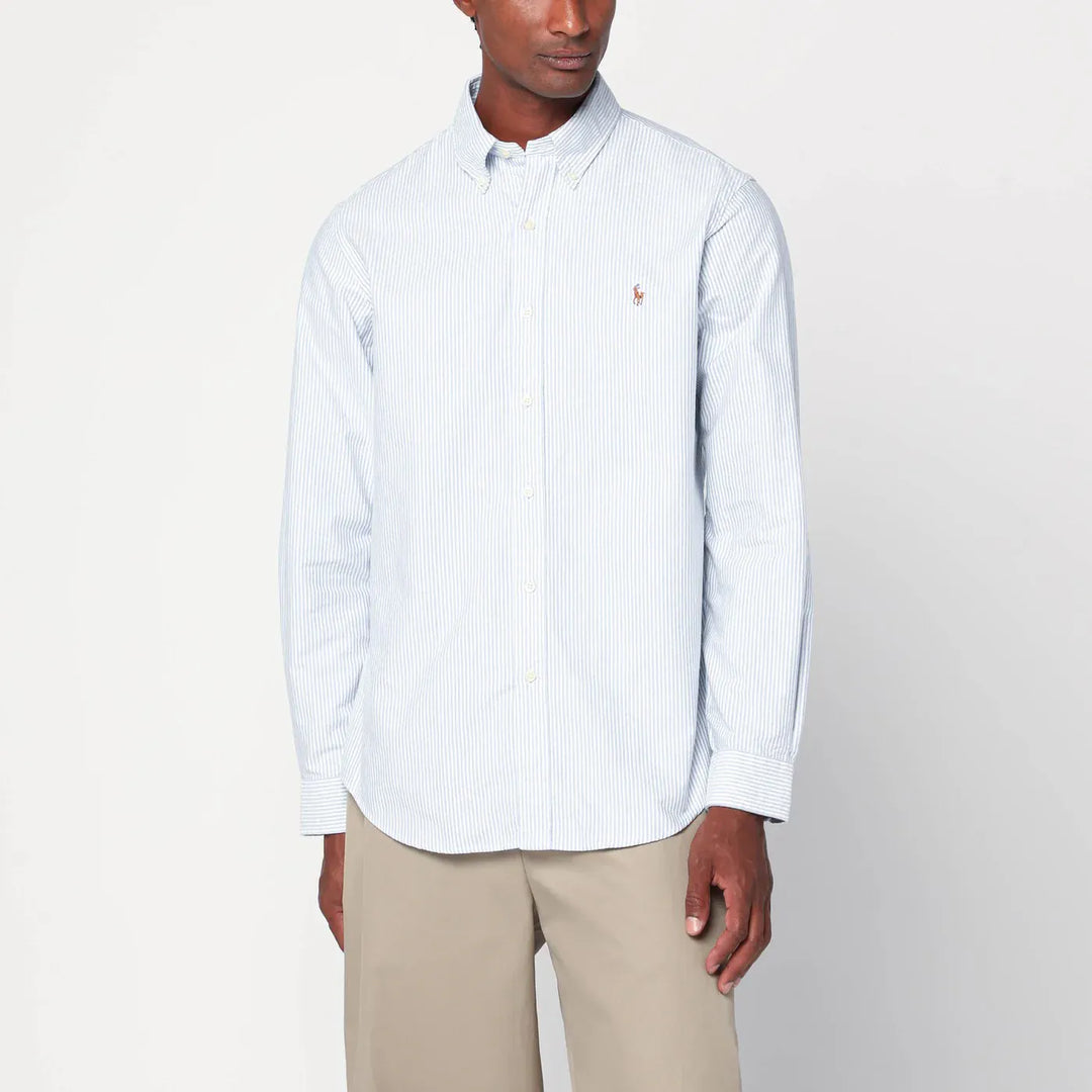 Polo Ralph Lauren - Light blue/white striped Oxford shirt Custom-fit Brand Shirts &amp; Tops XL