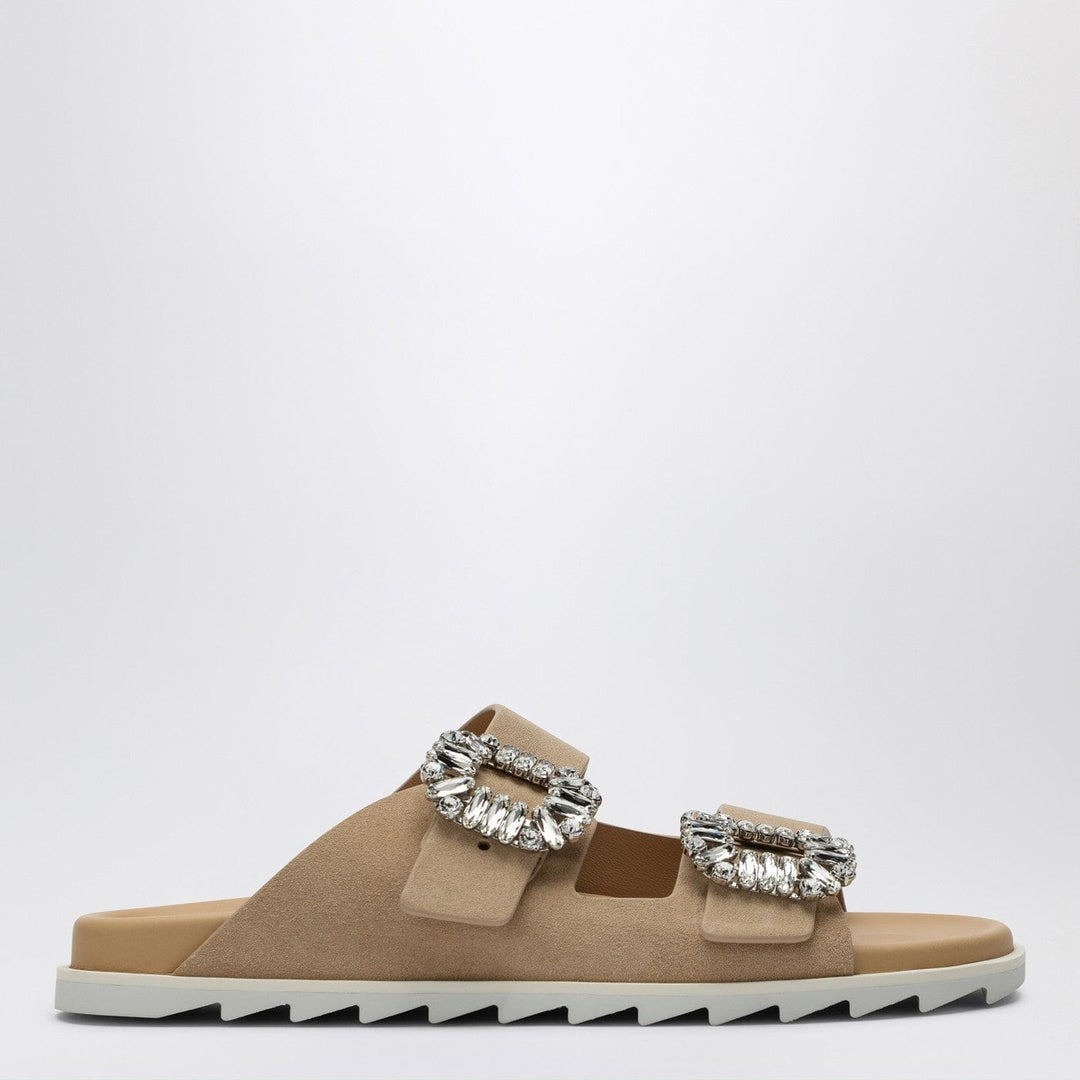 Shoes 39 IT ROGER VIVIER - Beige suede Slidy Viv' mule Brand