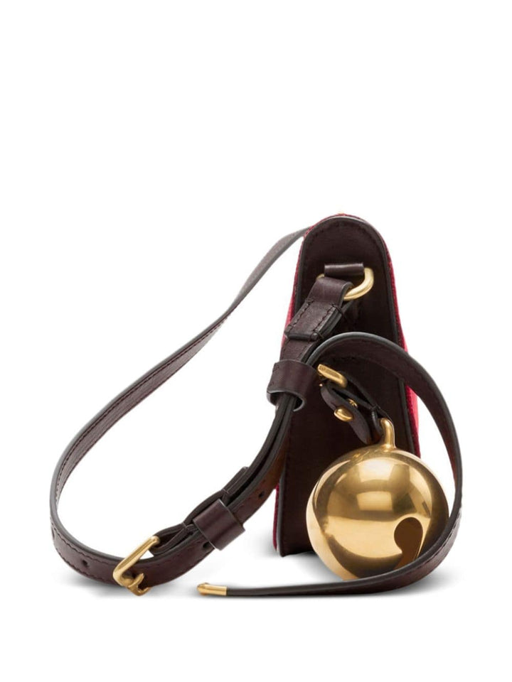 Burberry Shoulder UNI Burberry Lambskin Shoulder Bags Burberry Red lambskin check pattern bag with gold-tone hardware and bell charm. Brand