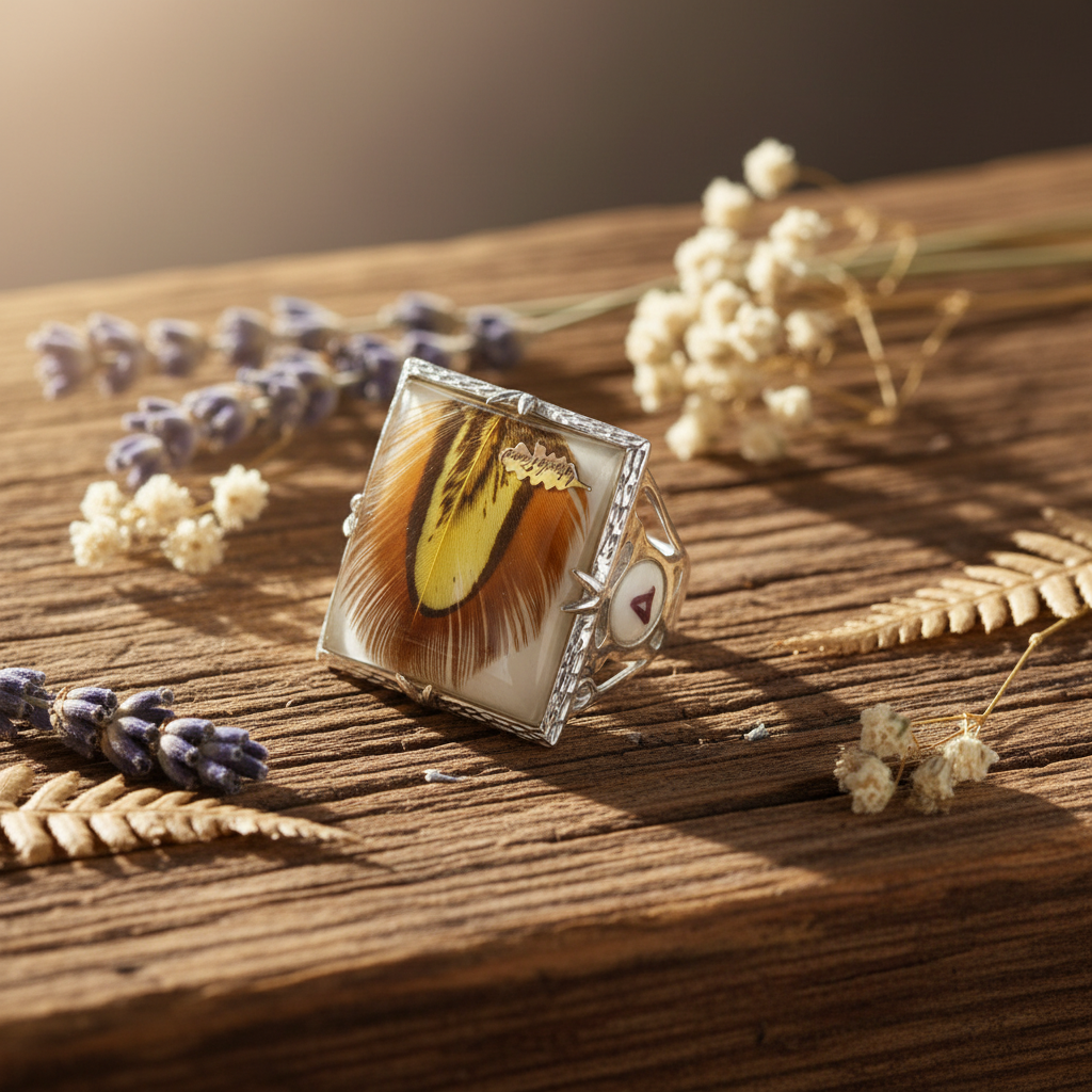 Piuma Ring on Wood