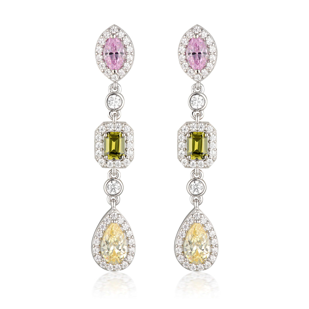 Georgini Earring Georgini Summer Sorbet Pina Colada Multi Coloured Earrings Silver Brand